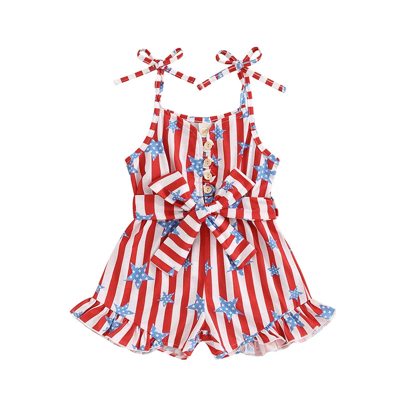 Girls 4th of July Romper